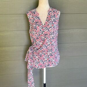 1. State Floral Sleeveless Wrap Top